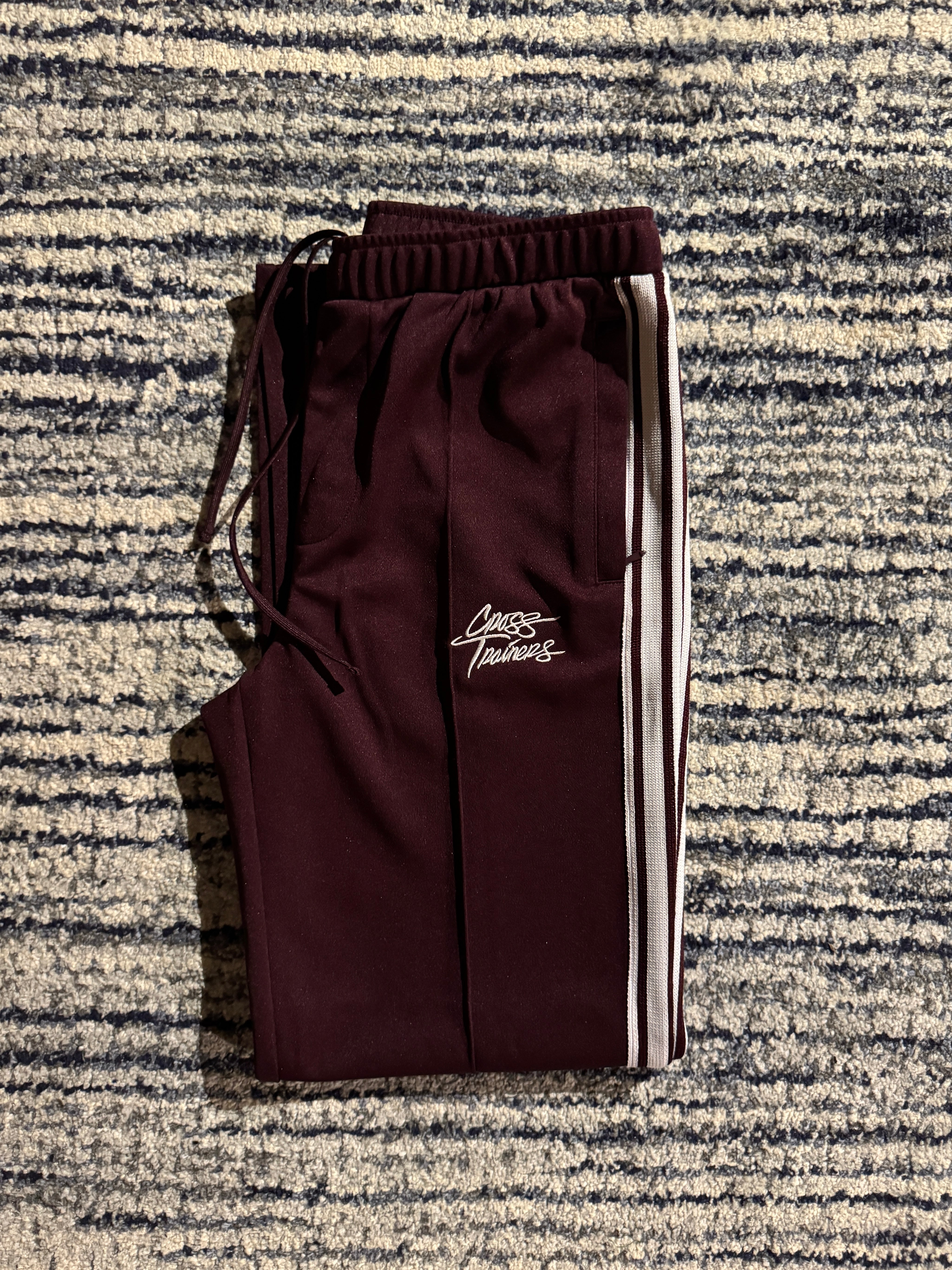 Crosstrainers Maroon/White Track Pants